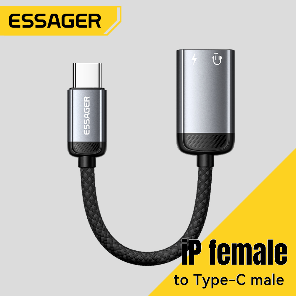 Wired Earphone Lightning - Essager – câble adaptateur Audio de