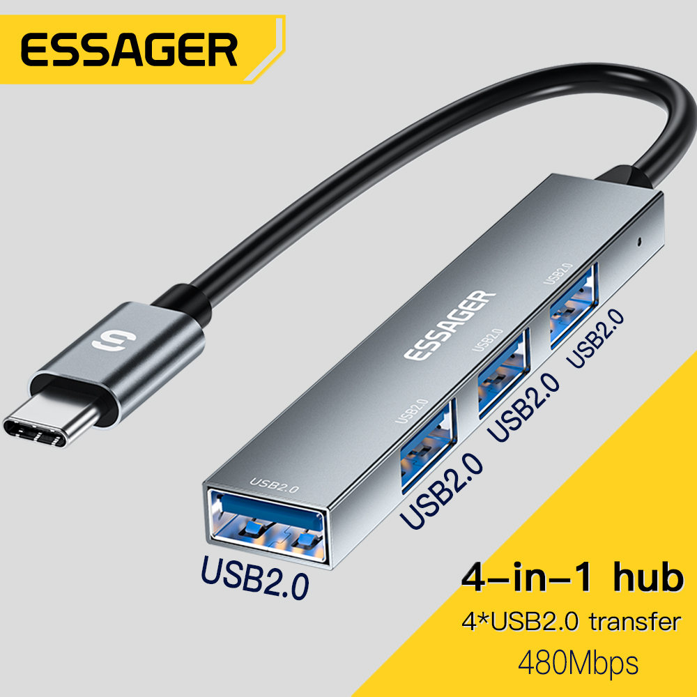 Usb Hub Type C - Essager 4 en 1 USB C