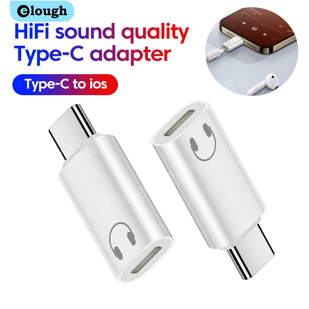 Wired Earphone Lightning - Adaptateur Elough Lightning vers Type C
