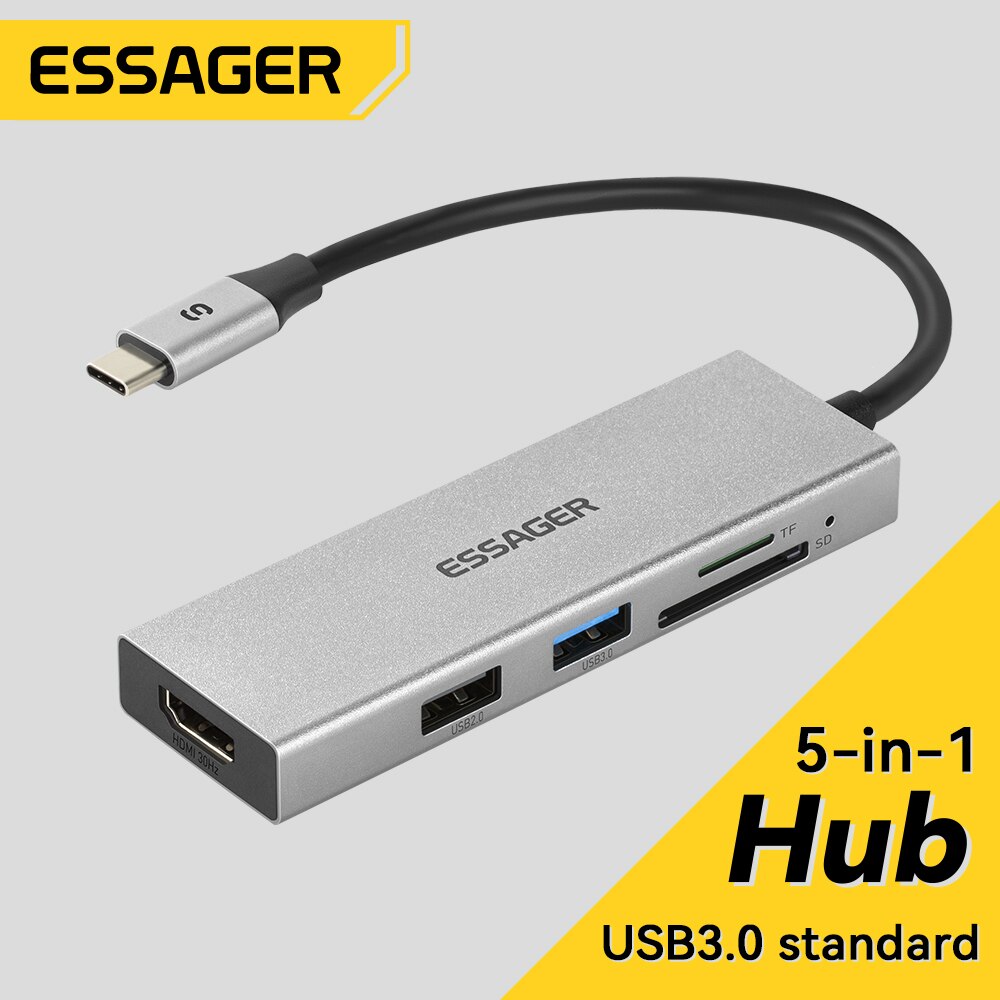 Usb Hub Type C - Essager 5 en 1 USB C