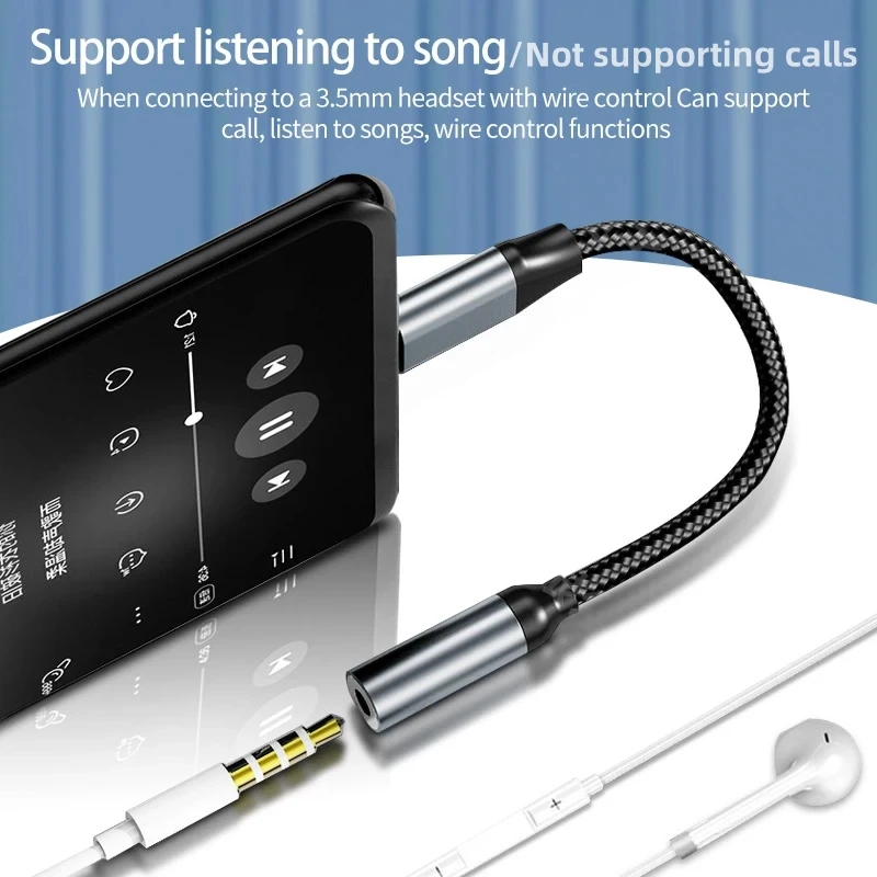Wired Earphone Lightning - Rains-Câble audio pour écouteurs, convertisseur de