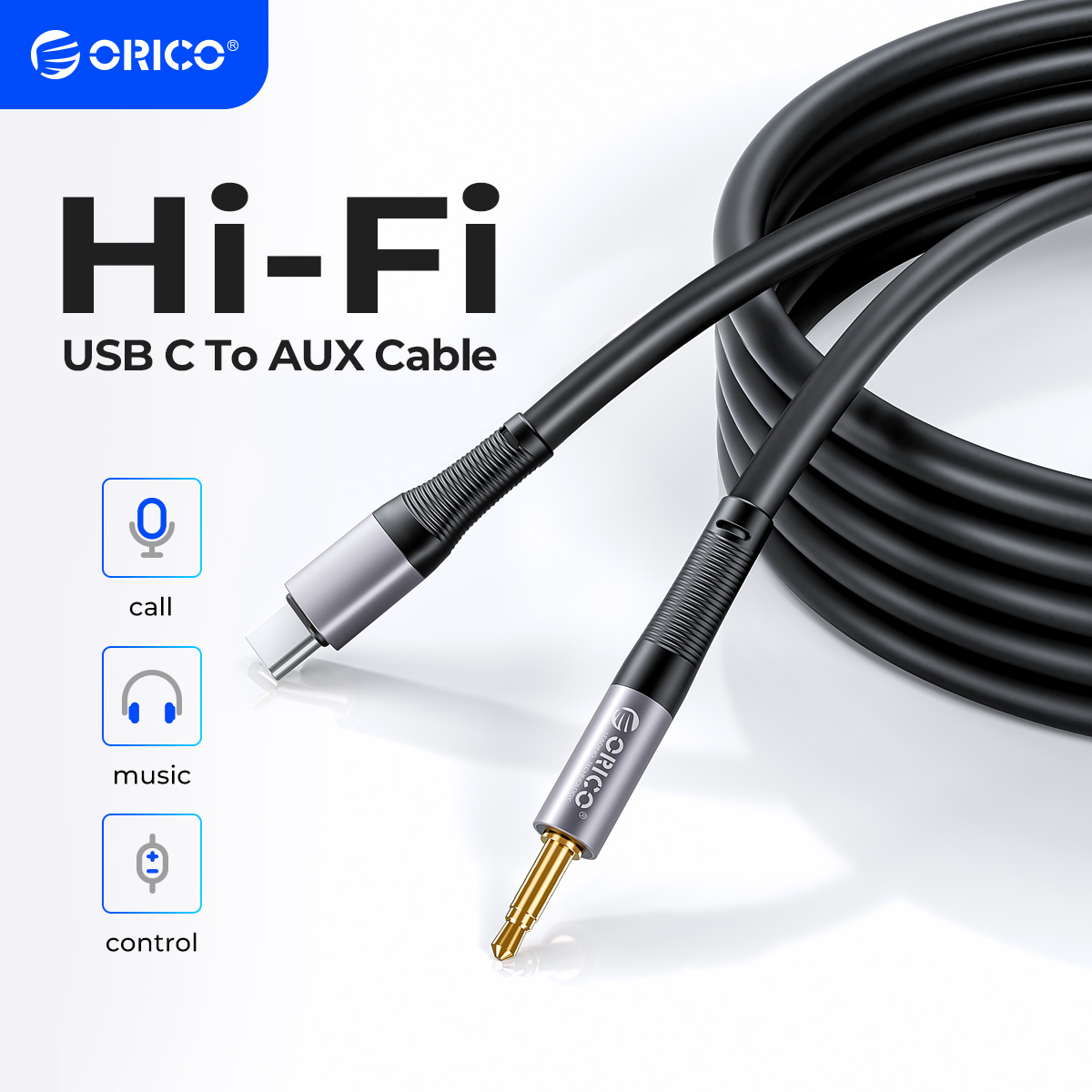 Wired Earphone Lightning - ORICO-Câble USB Type-C vers Jack 3.5mm,