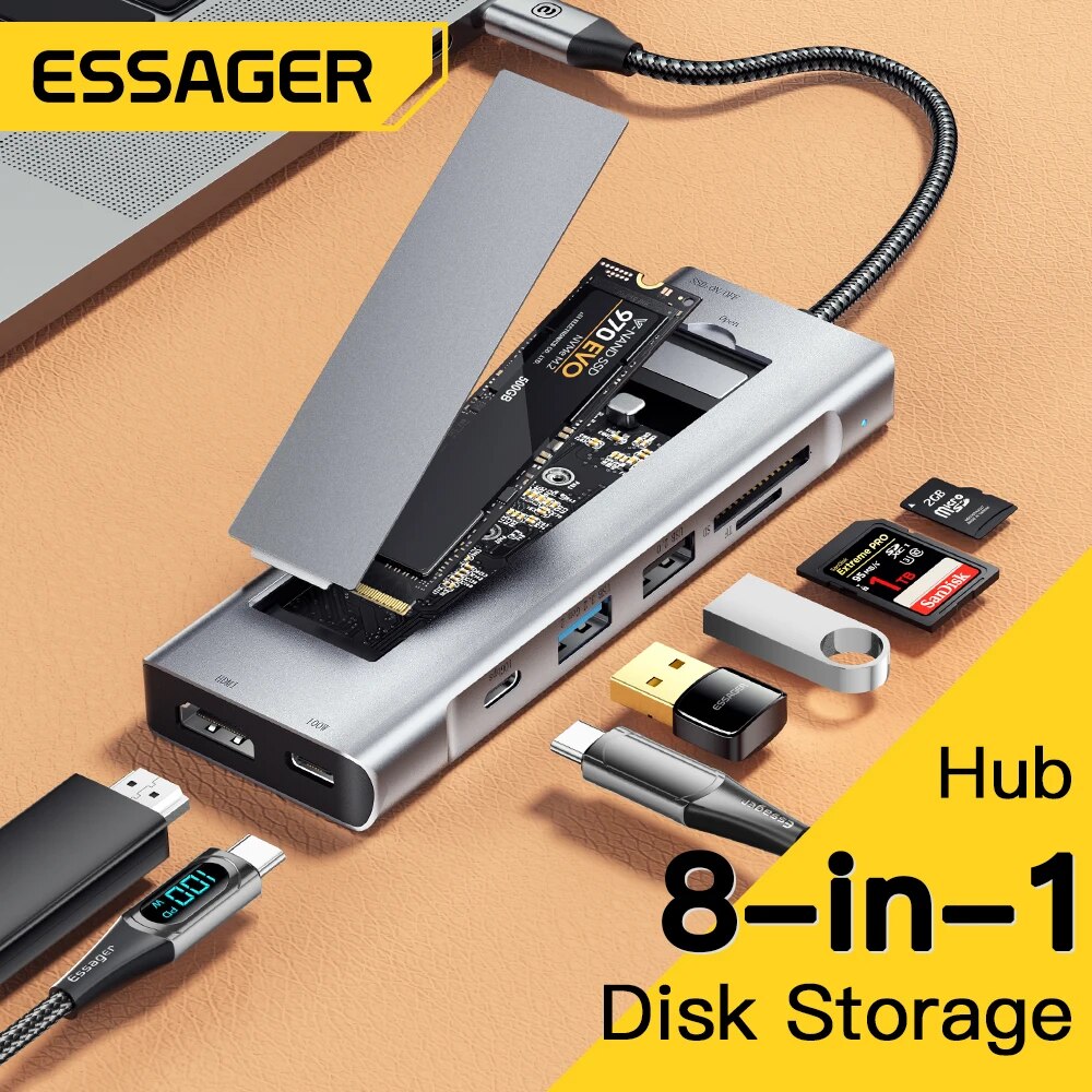 Usb Hub Type C - Essager-airies USB Type-C vers HDMI avec