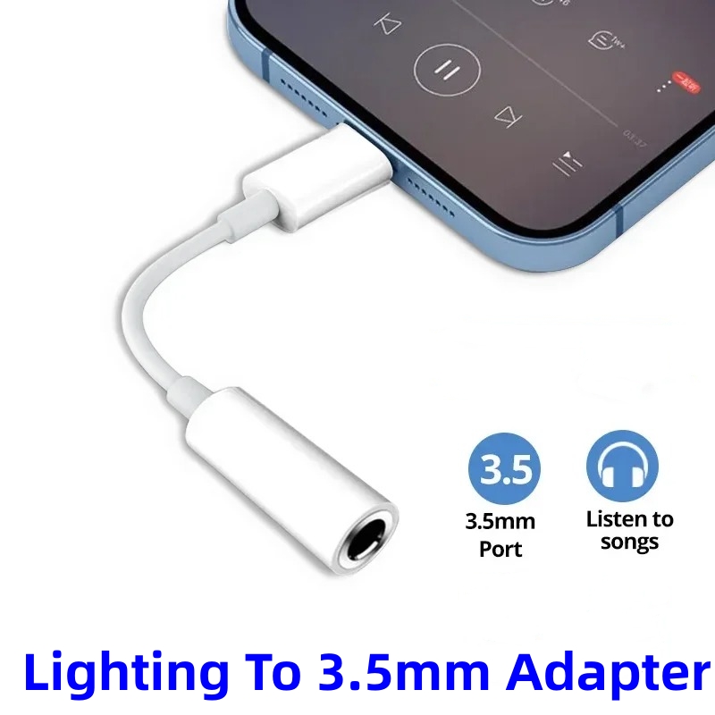 Wired Earphone Lightning - Éclairage à 3.5mm adaptateur casque 8pin