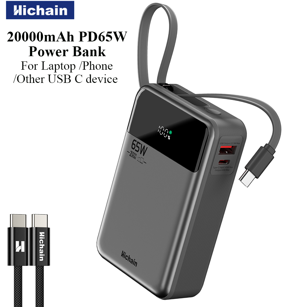 Wired Earphone Lightning - Hichain PD65W Power Bank 20000mAh avec