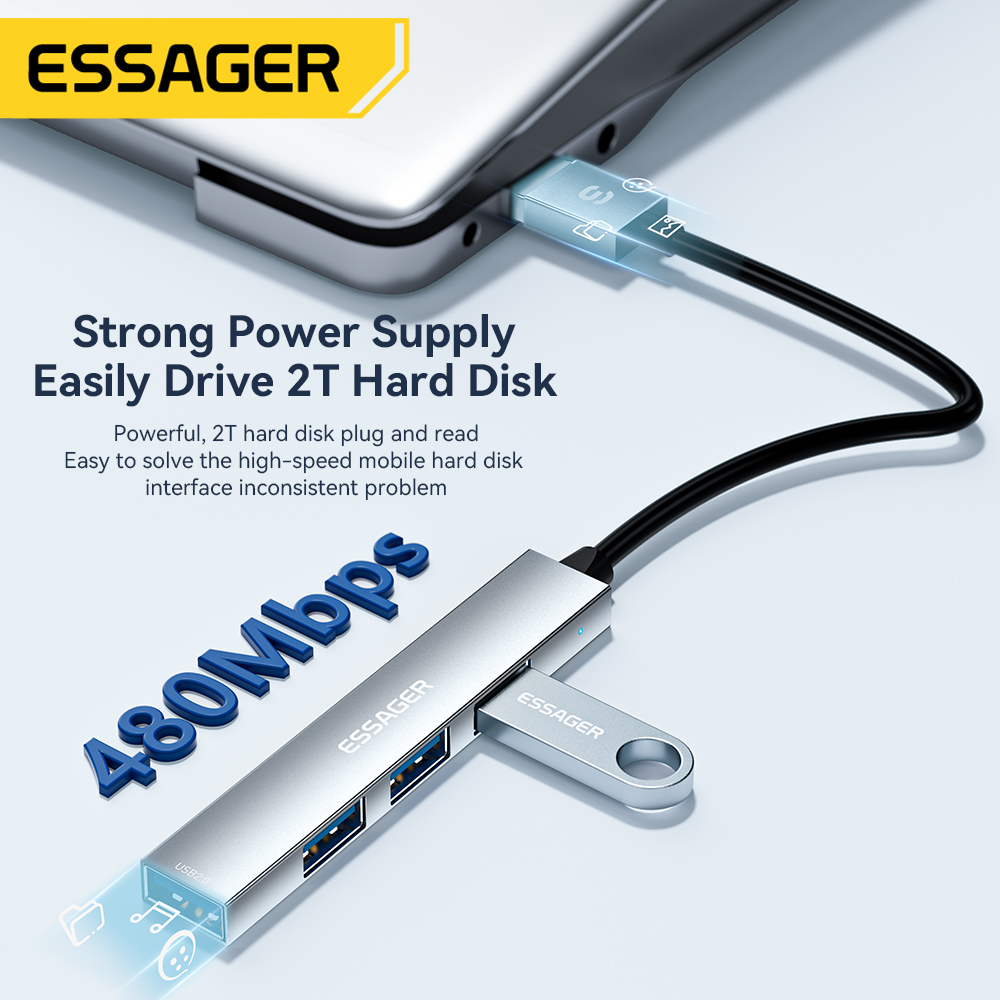 Essager 4 en 1 USB C câble Hub - Usb Hub Type C avis et prix