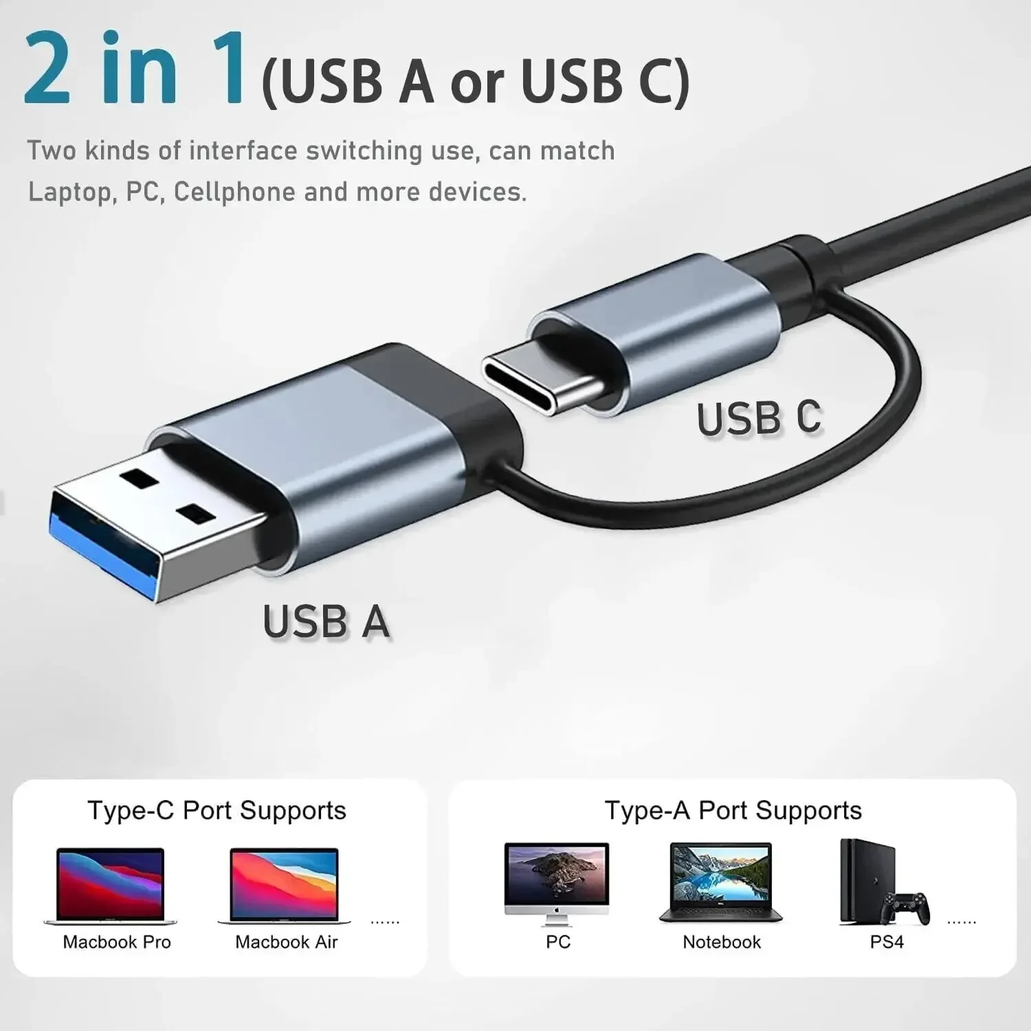 Hub USB-C 8 en 2 avec lecteur  - Usb Hub Type C avis et prix