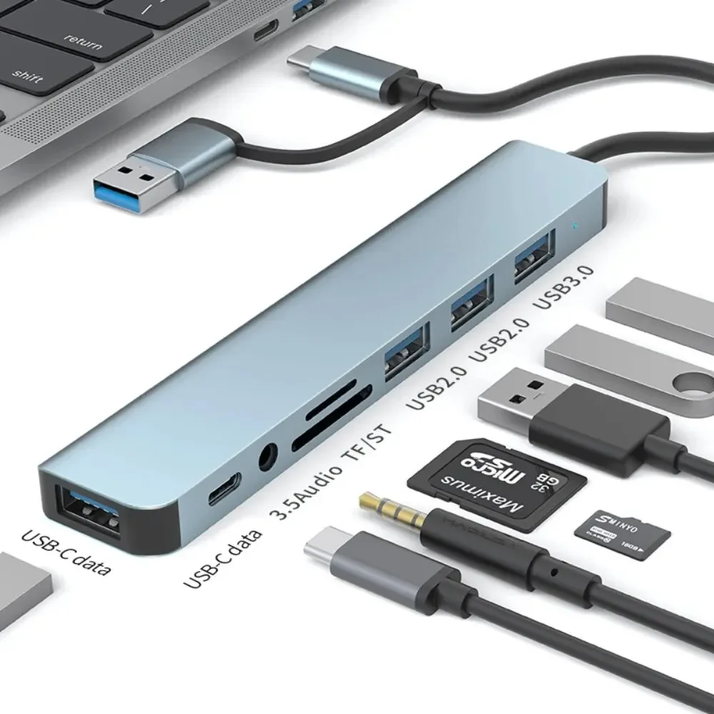 Hub USB-C 8 en 2 avec lecteur  - Usb Hub Type C avis et prix