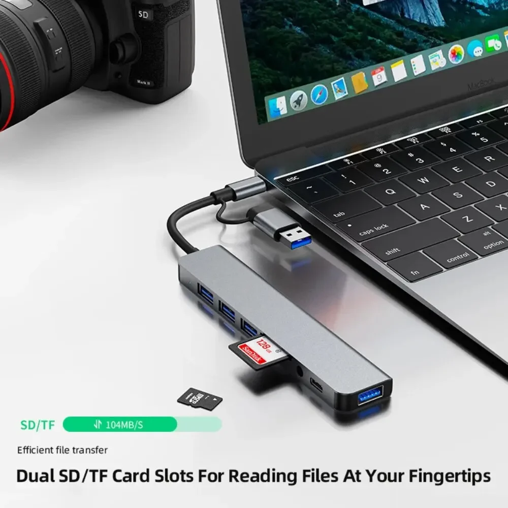 Hub USB-C 8 en 2 avec lecteur  - Usb Hub Type C avis et prix