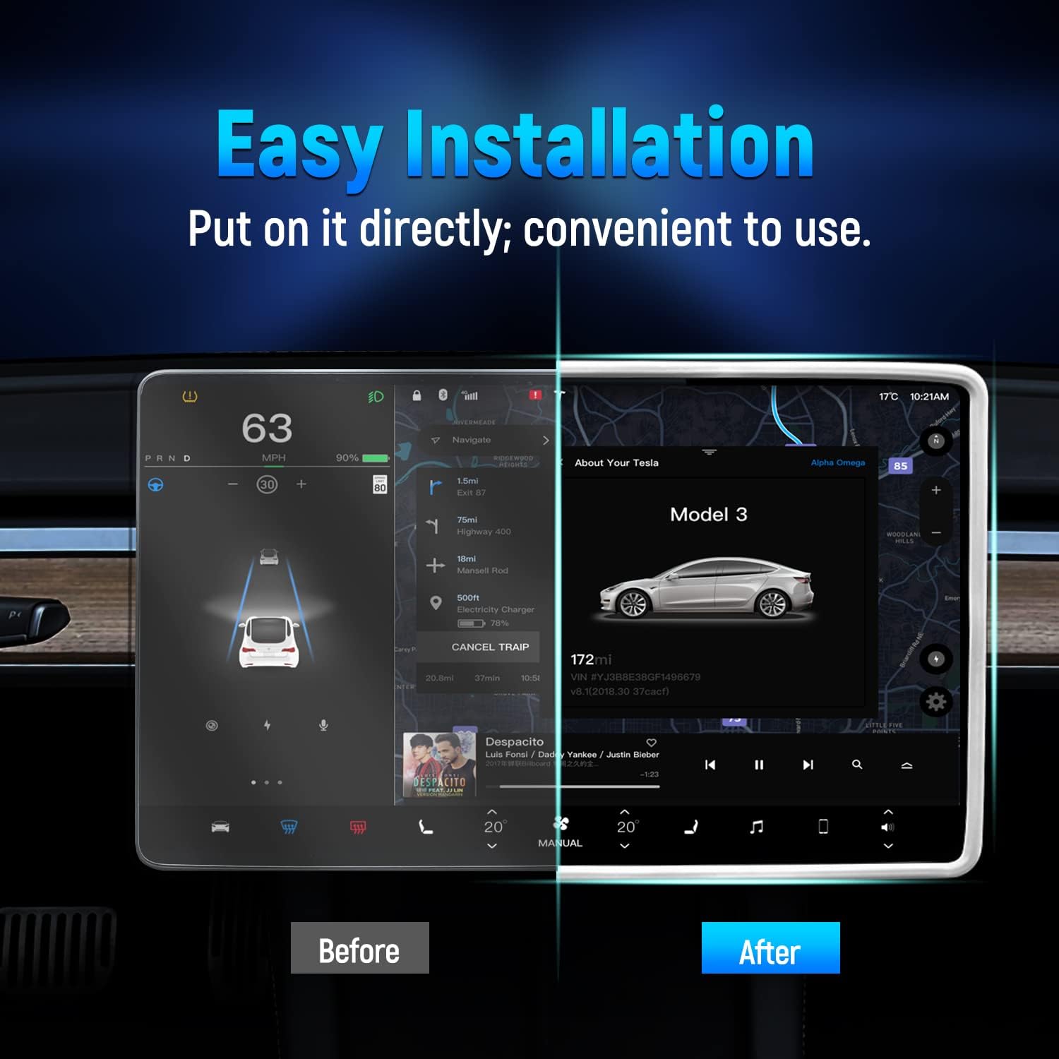 Protecteur d'écran pour Tesla  - Tesla Tablet Accessories avis et prix