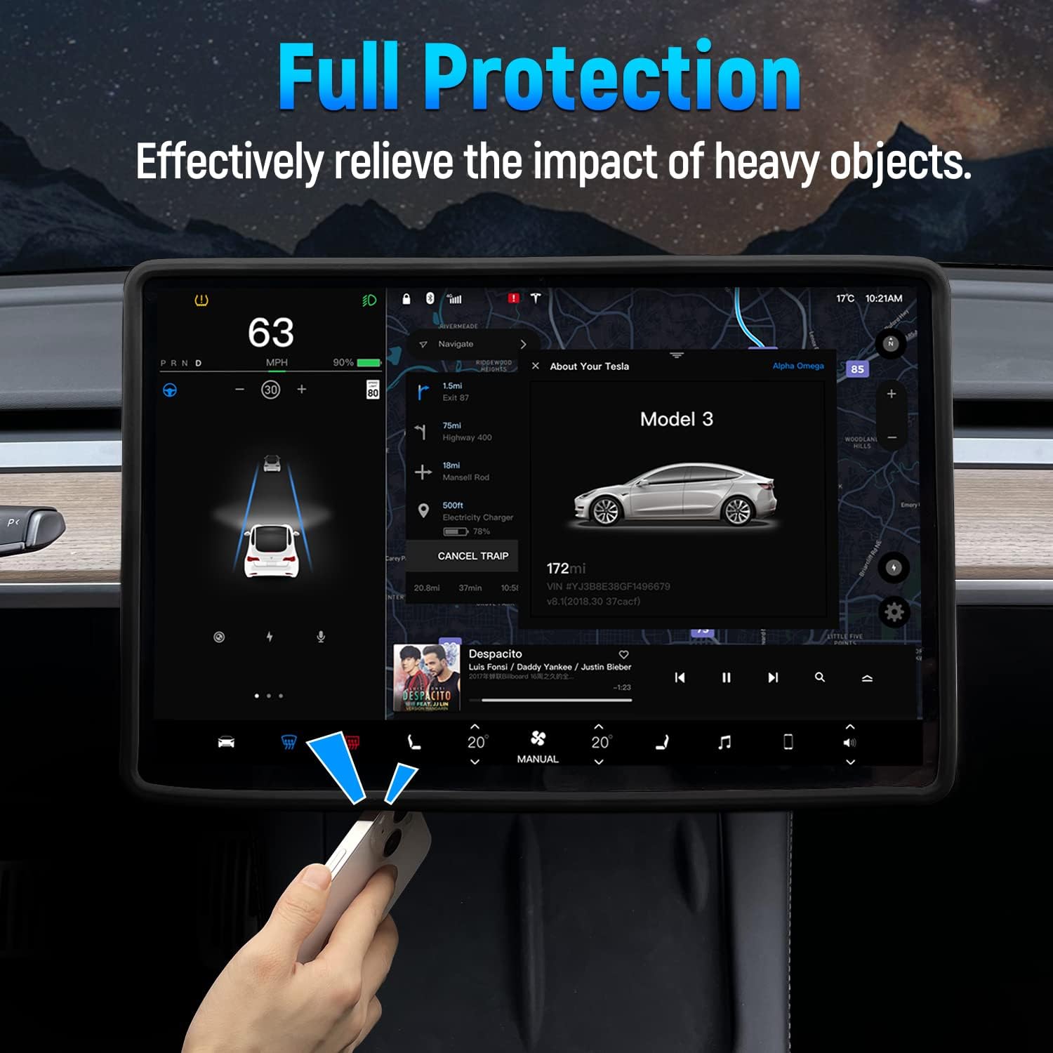 Protecteur d'écran pour Tesla  - Tesla Tablet Accessories avis et prix
